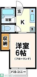 ヴィラ・ローズ 1Kの間取図画像