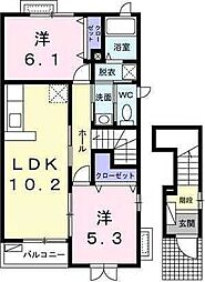 メゾンドチロル 2LDKの間取図画像