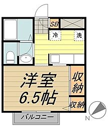 吉祥寺メゾンB 1Kの間取図画像