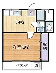 フローラ第2 1Kの間取図画像