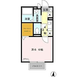 ボー・シエークル 1Kの間取図画像