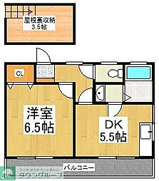 I.Sプラステリア2 1DKの間取図画像