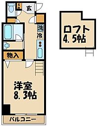 ドムス 1Kの間取図画像