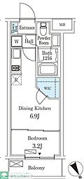 VilleGrace永福町 1DKの間取図画像