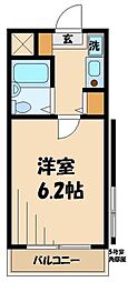 ベルトピア調布3-A 1Kの間取図画像
