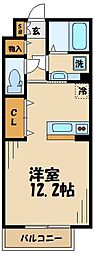 シャルマンハイム ワンルームの間取図画像