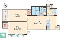 UTENA TERRACE 2LDKの間取図画像