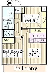 フィオーレ・スパッチオ 2LDKの間取図画像