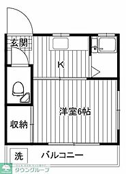 メゾンもり 1Kの間取図画像