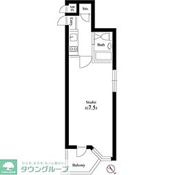 ラ・レジダンス・ド・アドラーブル 1Kの間取図画像