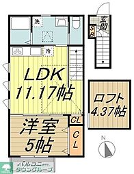 ルシエル久我山 1LDKの間取図画像