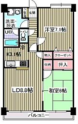 アウラ10 2LDKの間取図画像