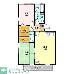 ベイクレスト 3階2LDKの間取り