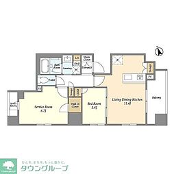ドゥーエ南砂町 5階1SLDKの間取り