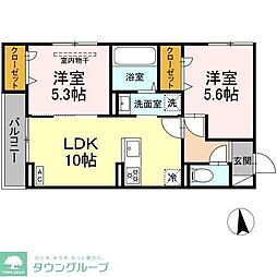 ベルメゾンVII 2LDKの間取図画像