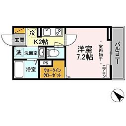 モアナ 1階1Kの間取り