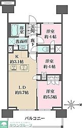 ザ・パークハウス亀戸九丁目 11階3LDKの間取り