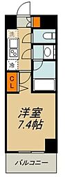 アルテシモシェルト 7階1Kの間取り