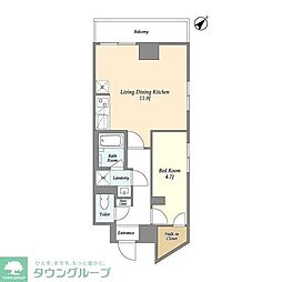 グランカーサ西葛西 7階1LDKの間取り