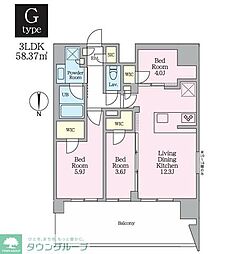 クレストコート東陽町 3LDKの間取図画像