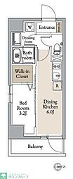 グランカーサ住吉II 1LDKの間取図画像