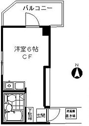 スカイビル ワンルームの間取図画像