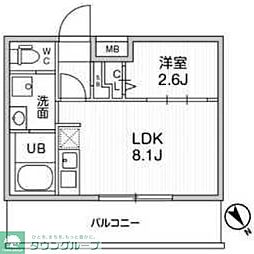 市川市平田4丁目マンション 1LDKの間取図画像