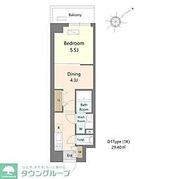 Alivis浦安 2Kの間取図画像