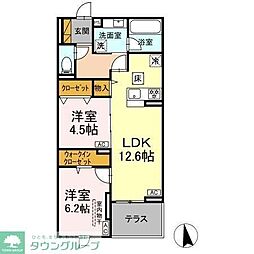 市川市大和田2丁目アパート 2LDKの間取図画像