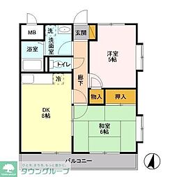 エミネンス・MIYA 2DKの間取図画像