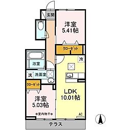 ビヴェール 2LDKの間取図画像