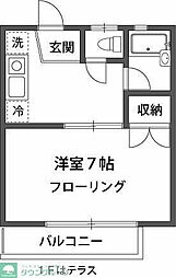 パインズコート 1Kの間取図画像