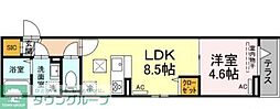 ルリアン北小岩2 1LDKの間取図画像
