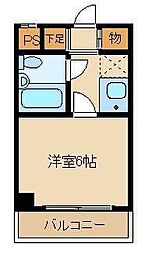 アムス小岩WEST 1Kの間取図画像