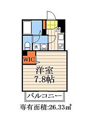 プリムローズ 1Kの間取図画像