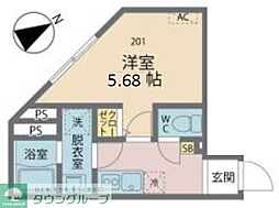 カインドネス西葛西 1Kの間取図画像