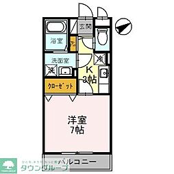 グランフィールド3 1Kの間取図画像