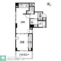 ルクレ日本橋蛎殻町 1LDKの間取図画像