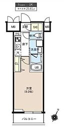 レクシード辰巳スカイガーデンテラス 1Kの間取図画像