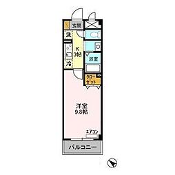 ラ・ヴェーヌ 1Kの間取図画像