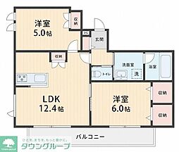 Bonheur de Chien Kitaayase 2LDKの間取図画像