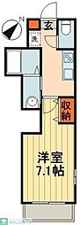 南八幡レジデンス 1Kの間取図画像