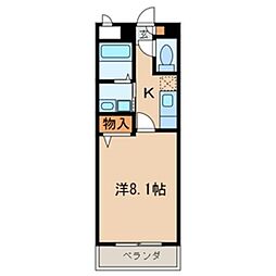 スターライトパレス3 1Kの間取図画像