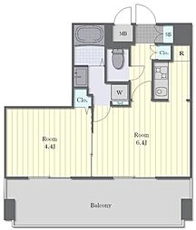 グランカーサ行徳 1DKの間取図画像