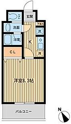 プライムアーバン門前仲町 1Kの間取図画像