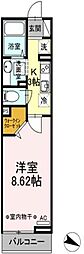 MarioK2 1Kの間取図画像