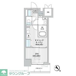 レフィールオーブ南行徳駅前 1DKの間取図画像