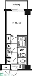 グランカーサ行徳 1Kの間取図画像