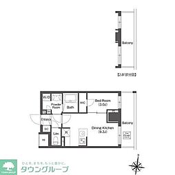 コンフォリア森下リバーサイド 1LDKの間取図画像