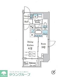 デュオフラッツ一之江West 1DKの間取図画像